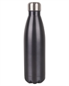 drikkeflaske i rustfritt stål mørk grå med trykk av logo