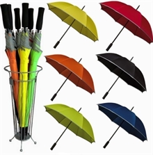 paraply - med refleks og logotrykk